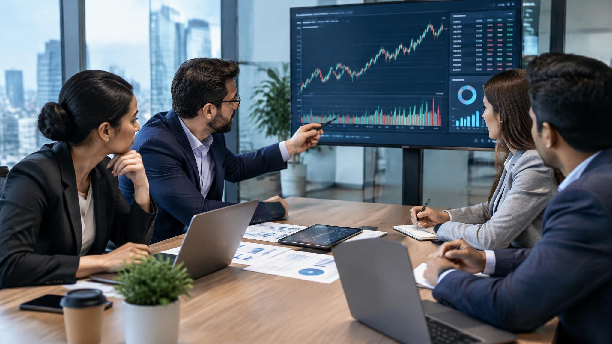 business analysts reviewing data