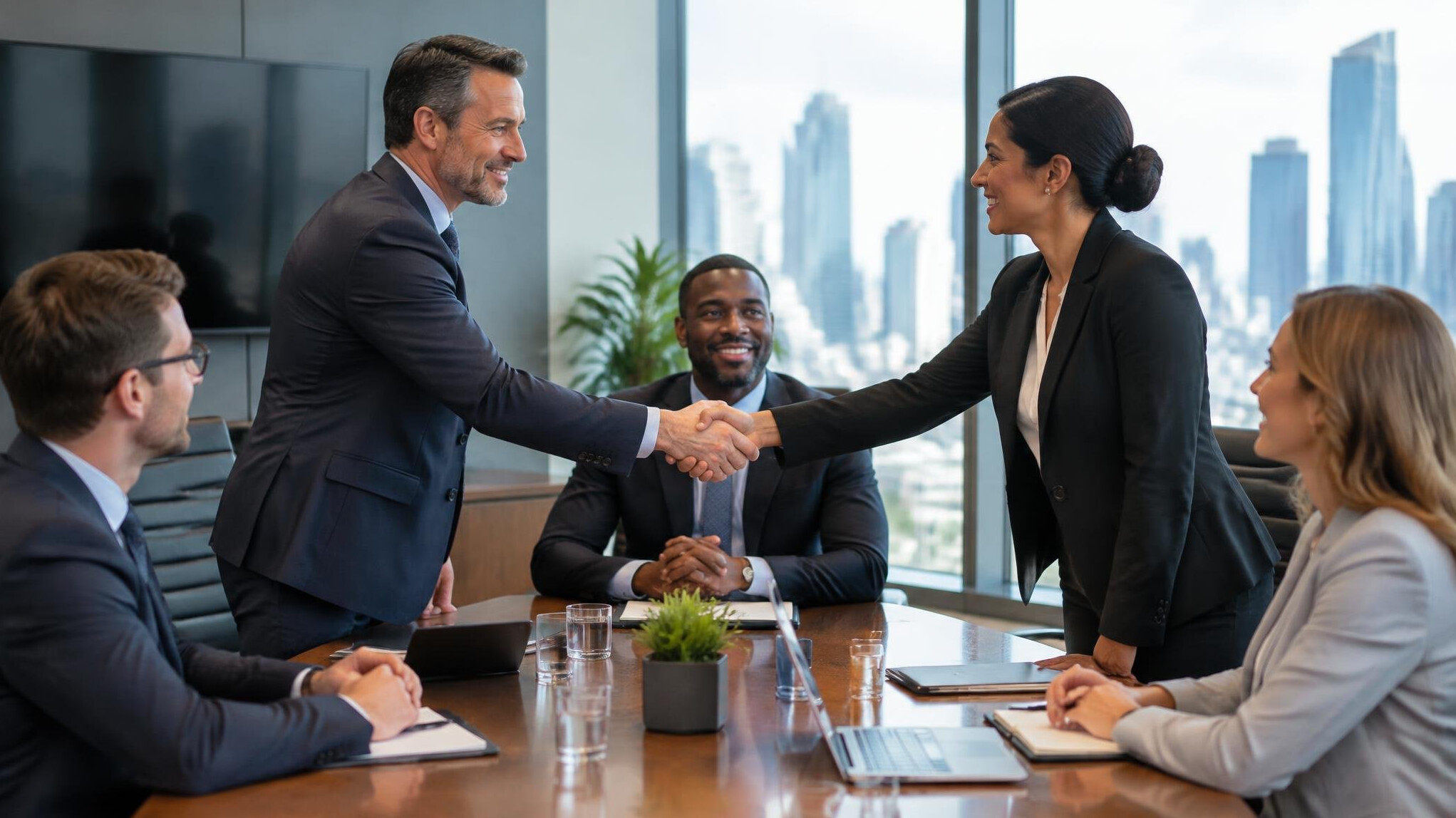 corporate executives in meeting