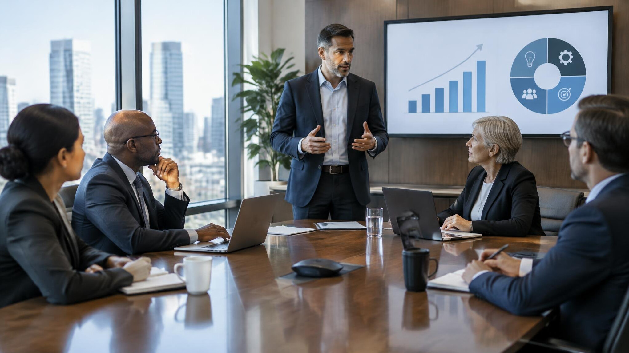 corporate boardroom meeting