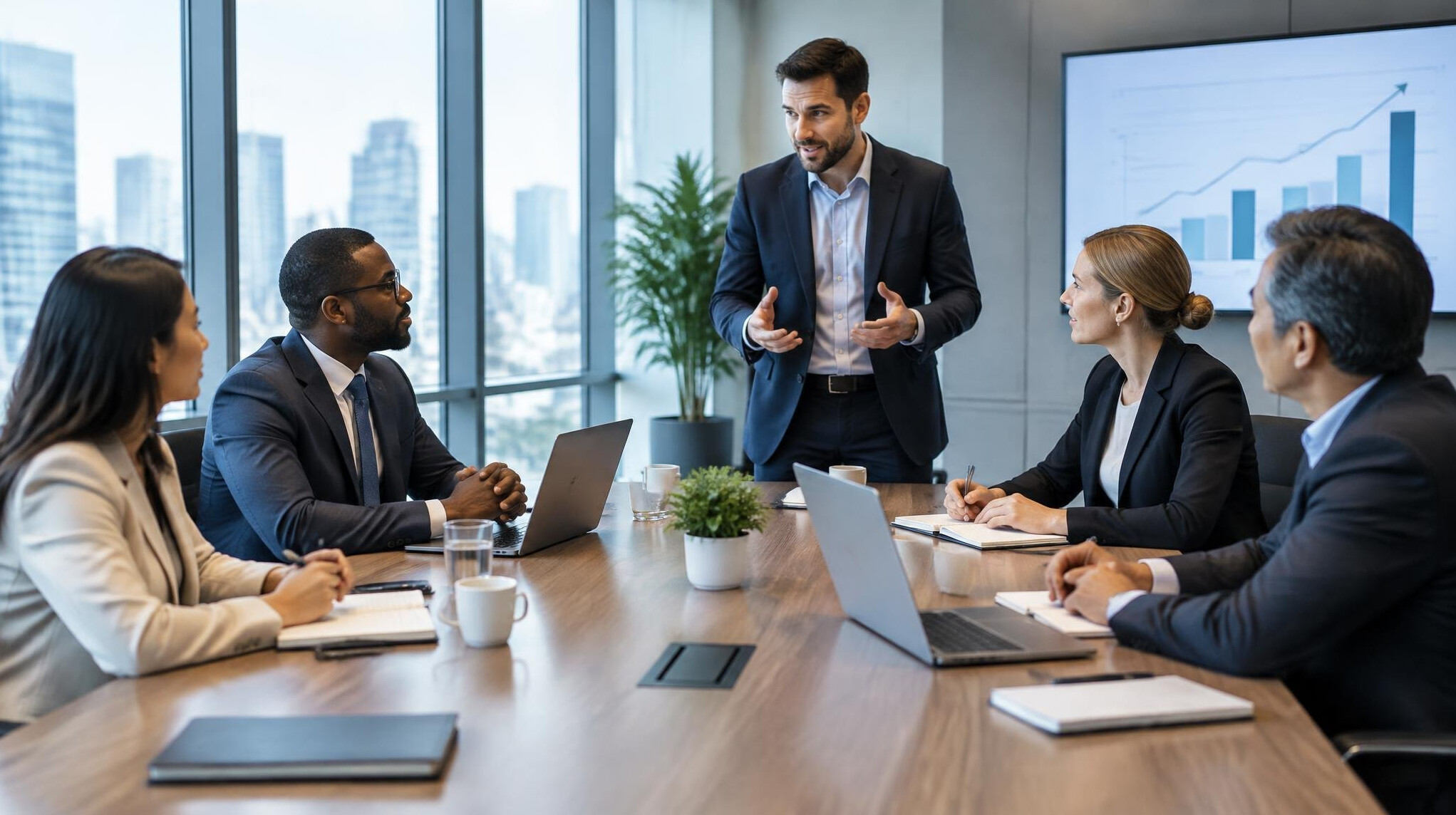 corporate boardroom meeting